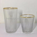 gold rimmed water juice wine highball glass